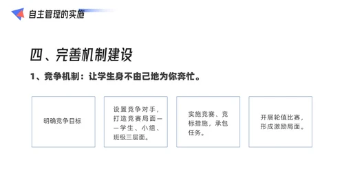 红蓝配色简约风几何形状班级自主管理课件PPT教师培训