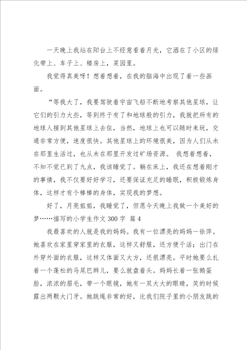 描写的小学生作文300字汇总5篇