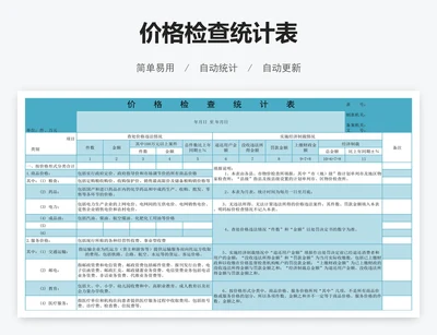 价格检查统计表