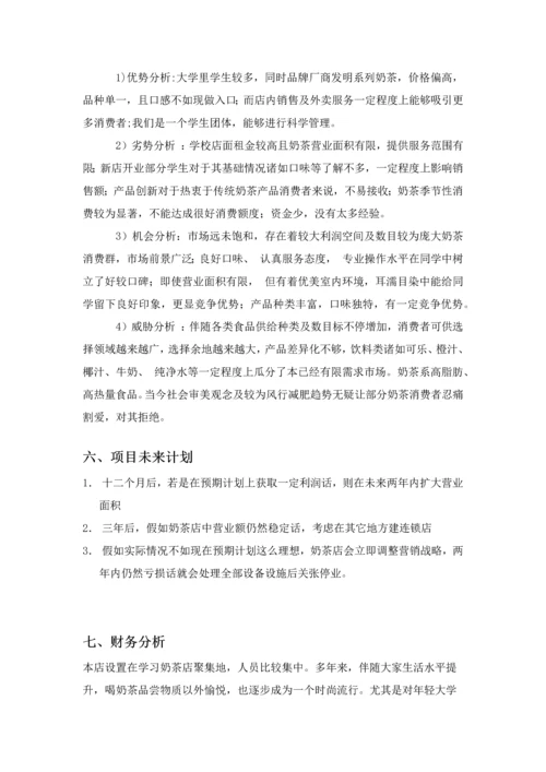 奶茶店创业专项计划书.docx