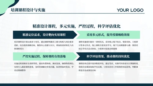 蓝绿色简约商务人资培训通用PPT模板