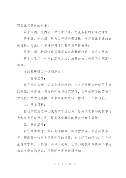文综教研组工作计划范文.docx
