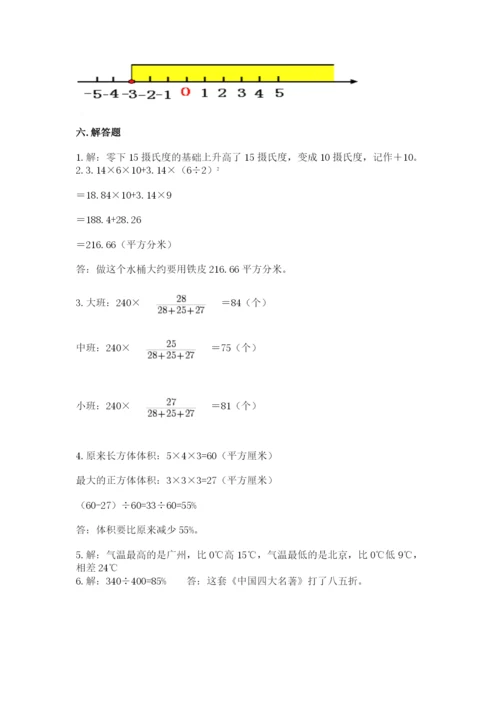 小学六年级下册数学期末卷含答案（培优b卷）.docx