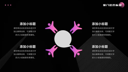 粉色暗调质感人资工作汇报PPT模板