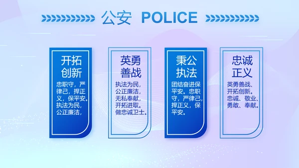 蓝色公安警察派出所年终工作总结PPT