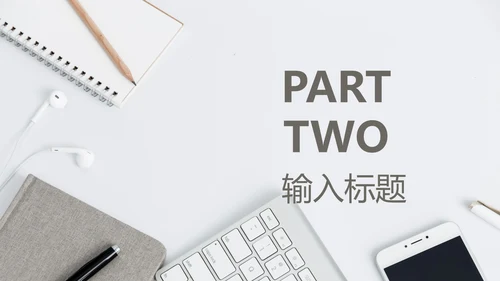 灰白色小清新总结汇报PPT模板