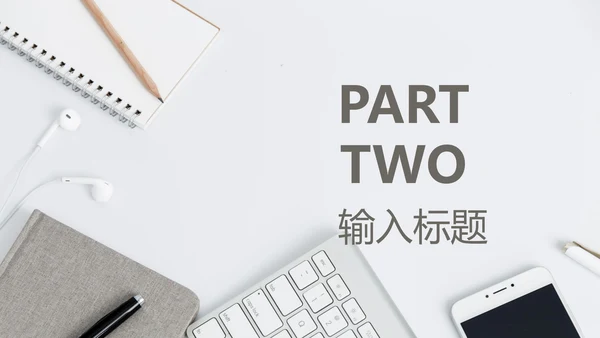 灰白色小清新总结汇报PPT模板