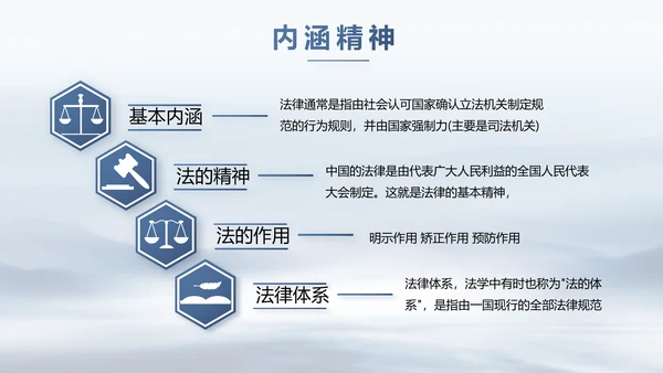 蓝色中国风法律讲座动态PPT模板