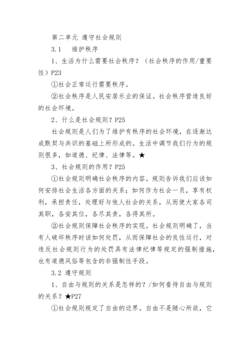 部编版政治八年级上册知识点总结.docx