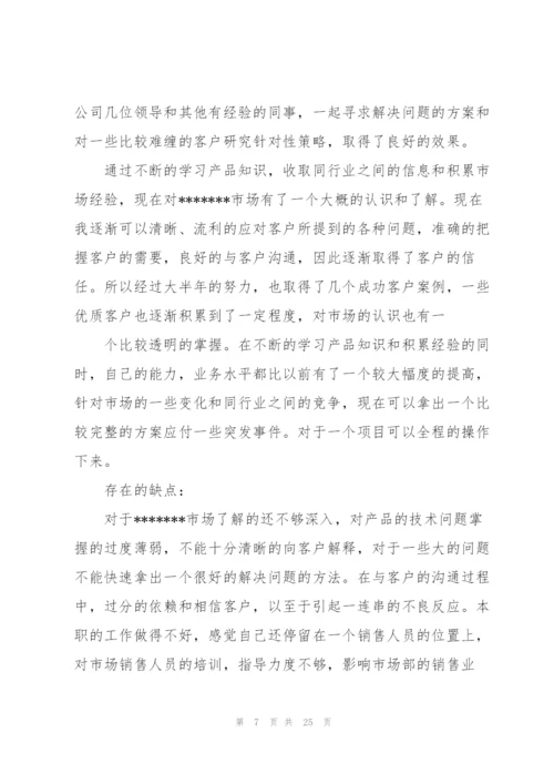 销售代表个人工作总结10篇.docx