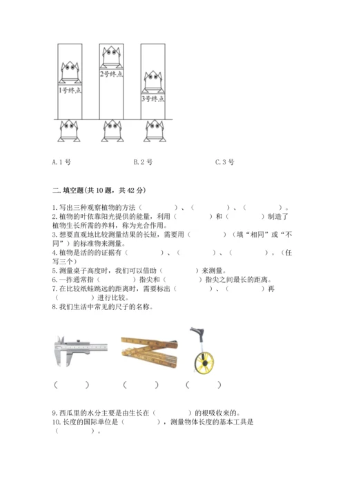 教科版一年级上册科学期末测试卷加精品答案.docx