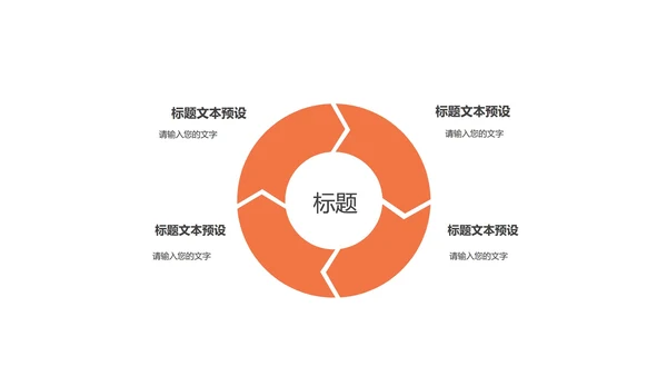 橙色简约风几何商务总结PPT模板