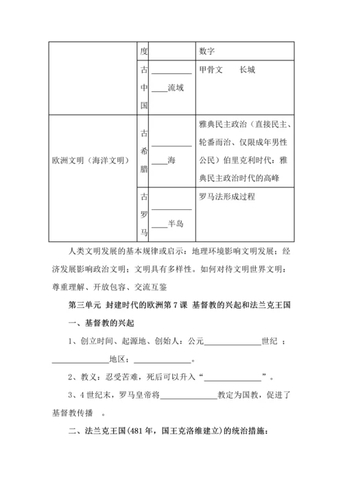 九年级上册历史基础知识过关挖空版.docx