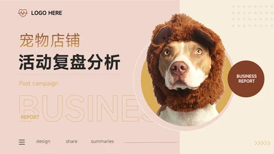 红黄宠物电商活动复盘分析PPT模板