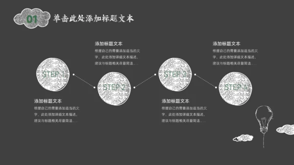 黑板背景灯泡粉笔手绘风教师说课通用PPT模板