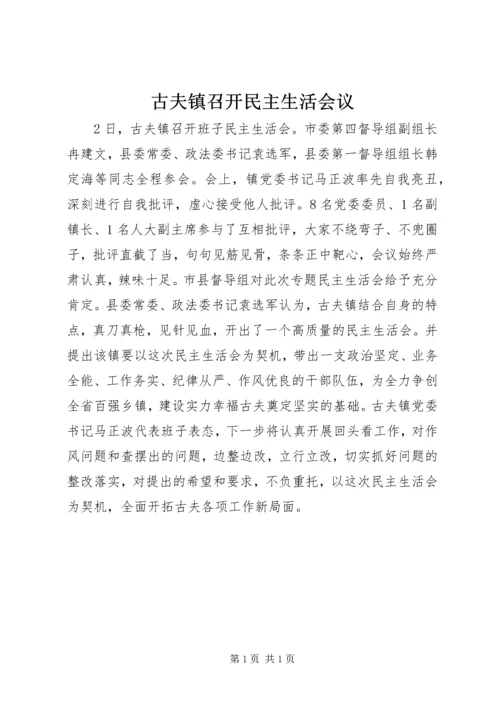 古夫镇召开民主生活会议.docx