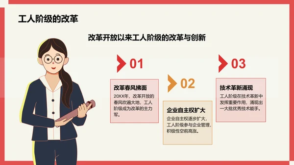红色插画风国际劳动节介绍PPT模板