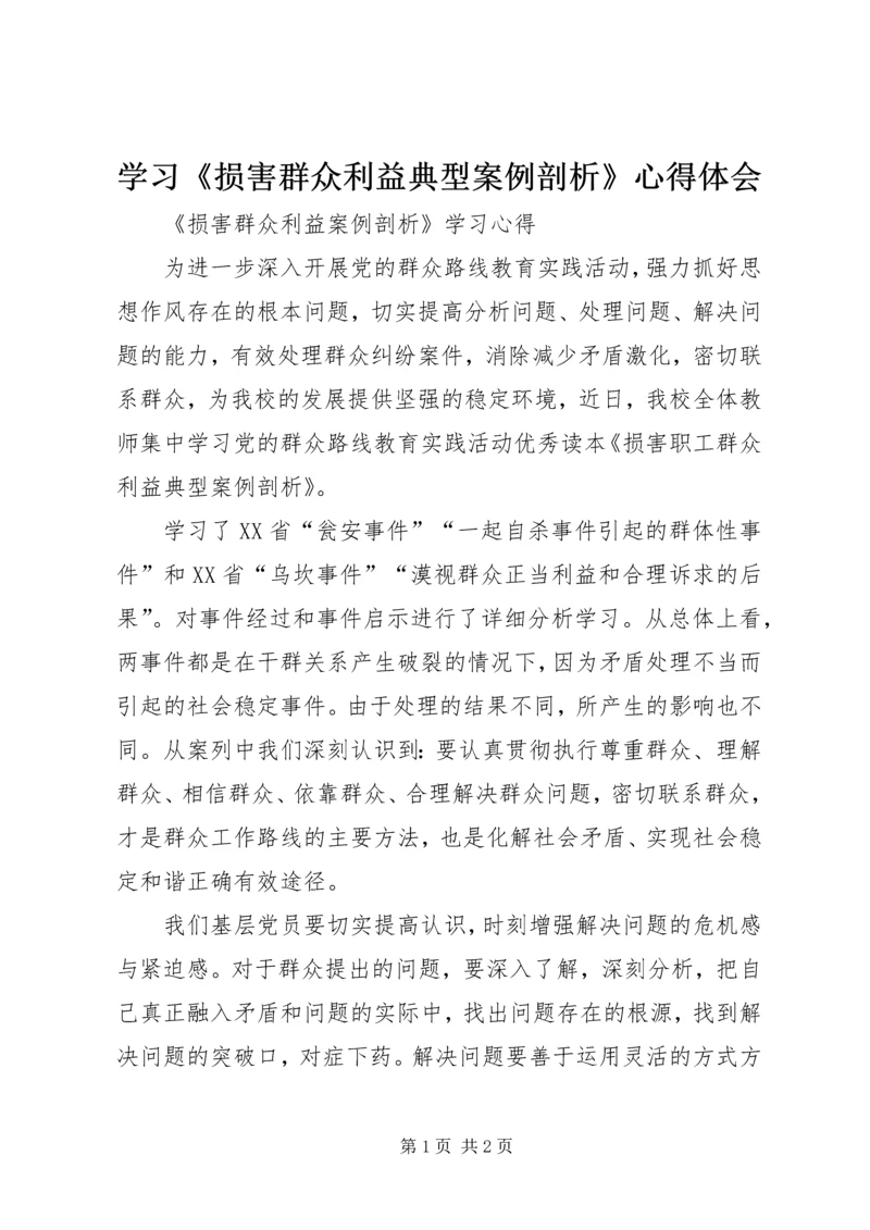 学习《损害群众利益典型案例剖析》心得体会 (3).docx