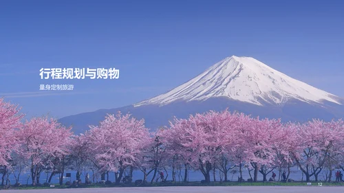 蓝色现代日本旅行全攻略PPT模板