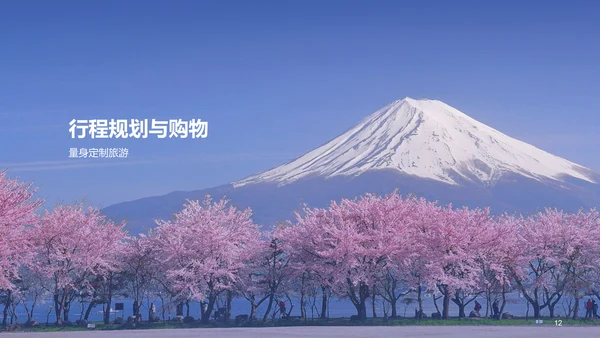 蓝色现代日本旅行全攻略PPT模板