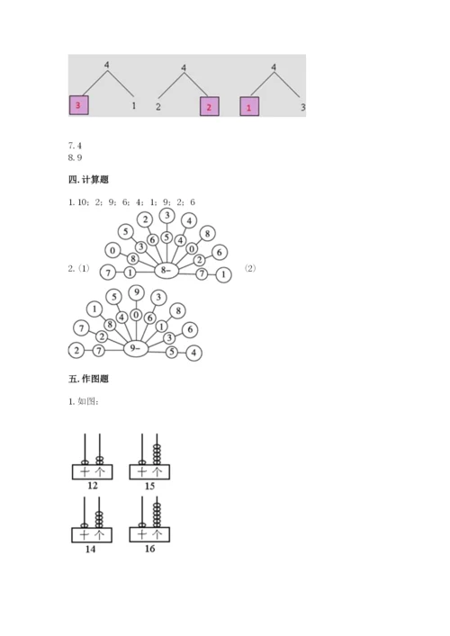 人教版一年级上册数学期末测试卷【培优b卷】.docx