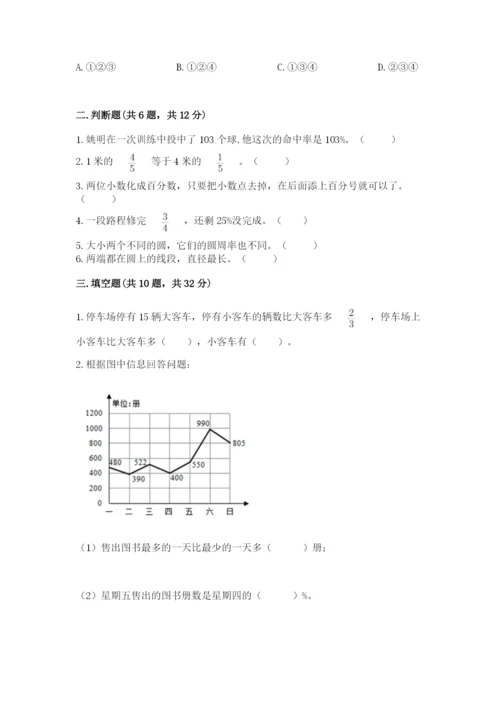 2022六年级上册数学期末考试试卷各版本.docx