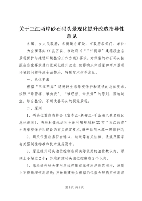 关于三江两岸砂石码头景观化提升改造指导性意见.docx