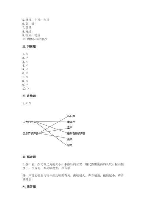 教科版科学四年级上册第一单元声音测试卷【夺冠】.docx