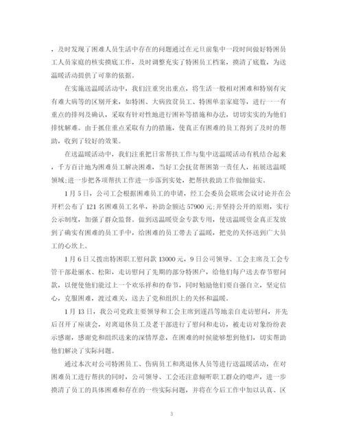 精编之春节送温暖活动总结范文.docx