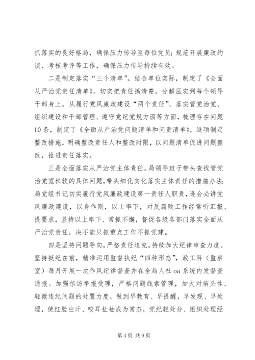 人力资源和社会保障局某年党风廉政建设和反腐败工作总结.docx