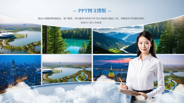 蓝色商务风图文排版PPT版式合集