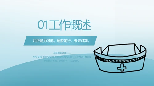 蓝色医疗护士进修总结汇报动态PPT