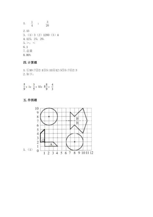 人教版六年级上册数学期末测试卷及参考答案（培优b卷）.docx