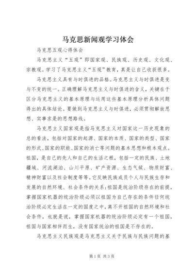 马克思新闻观学习体会 (2).docx