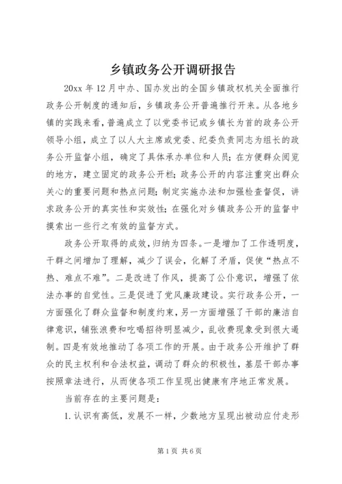 乡镇政务公开调研报告.docx