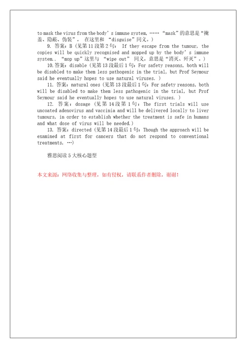 雅思阅读5大核心题型