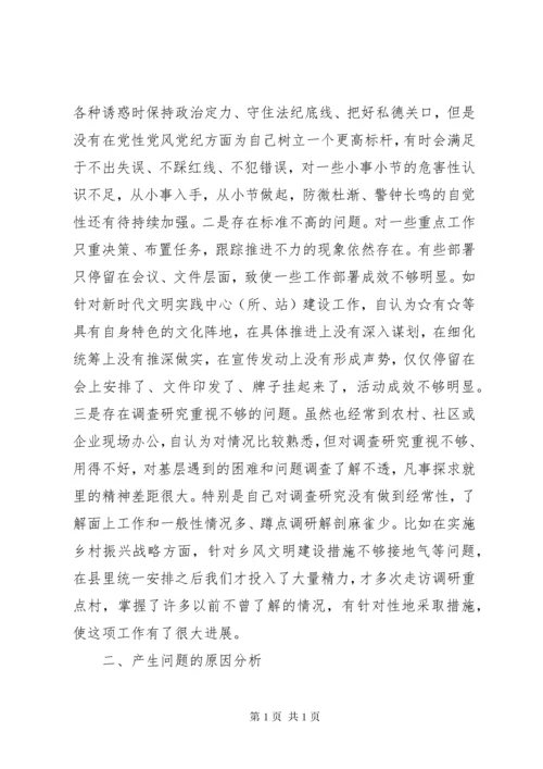 主题教育民主生活会个人对照检查材料.docx