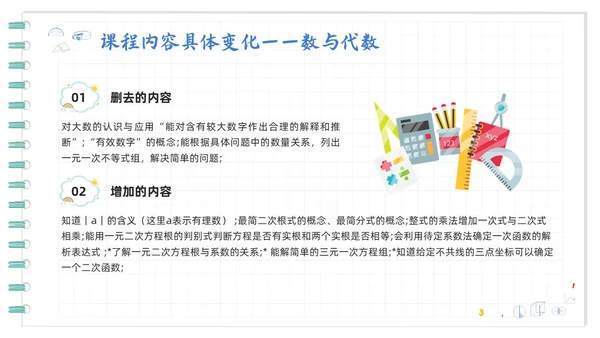 蓝色卡通初中数学新课标解读PPT模板宣传PPT动态PPT