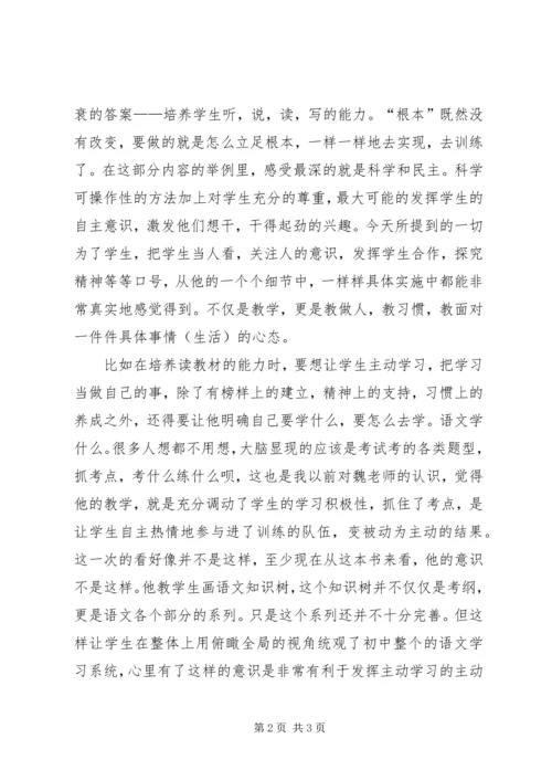 《魏书生谈语文教学》观后感.docx