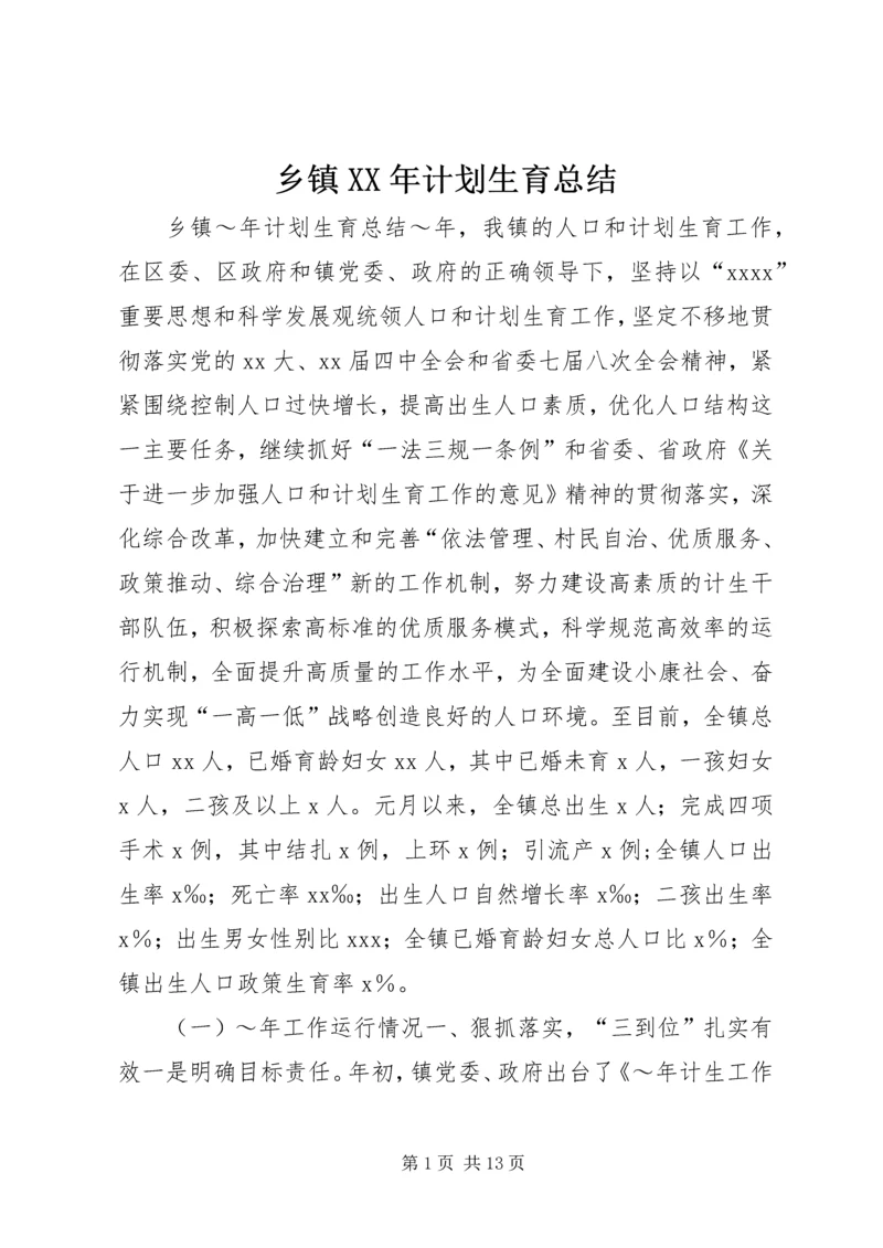 乡镇某年计划生育总结.docx