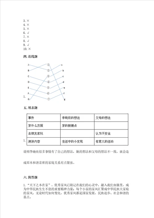 部编版五年级下册道德与法治期末测试卷及完整答案精选题