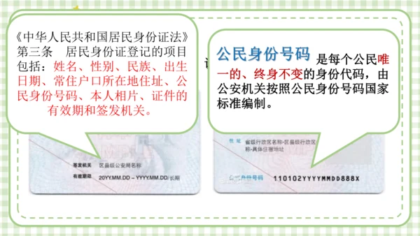 统编版六年级上册2.3《公民意味着什么》第二课时 《认识居民身份证》 课件（共24张PPT，含内嵌视