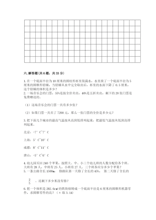 人教版六年级下册数学期末测试卷含答案【典型题】.docx