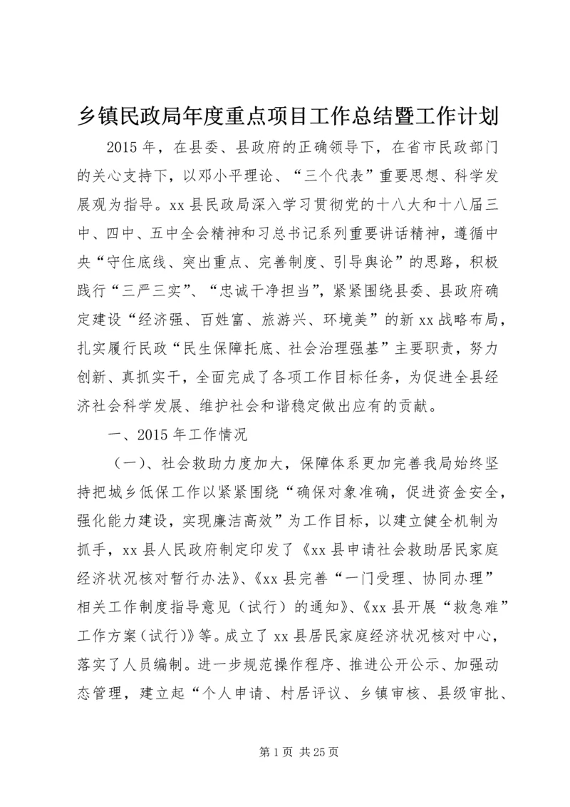 乡镇民政局年度重点项目工作总结暨工作计划.docx