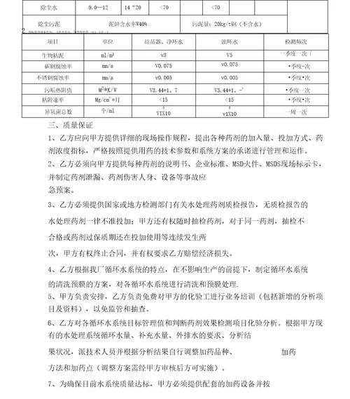 炼钢厂水处理药剂技术协议书范本