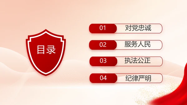 红色大气公安警察执法监督年终工作总结PPT