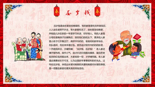春节习俗传统文化PPT模板