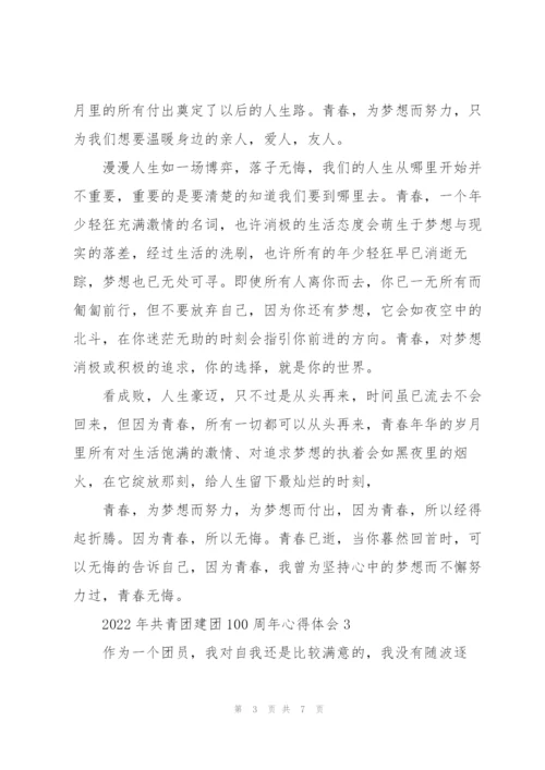 2022年共青团建团100周年心得体会【5篇】.docx