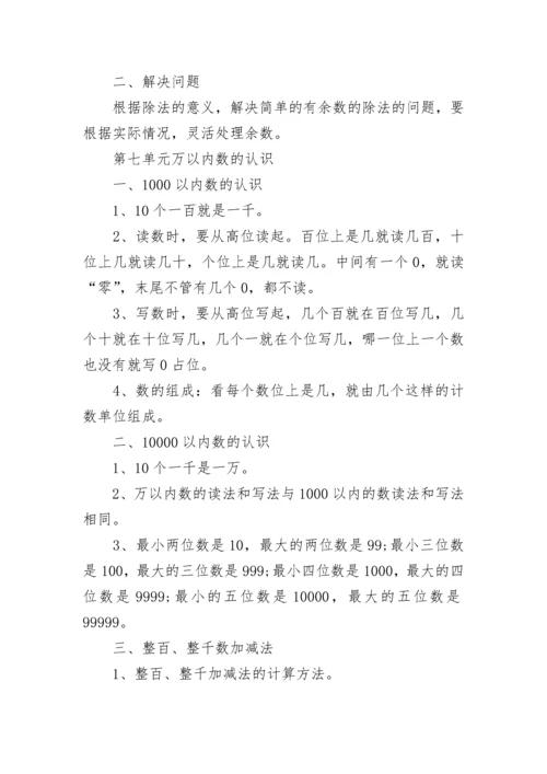 人教版二年级数学下册的知识点总结.docx