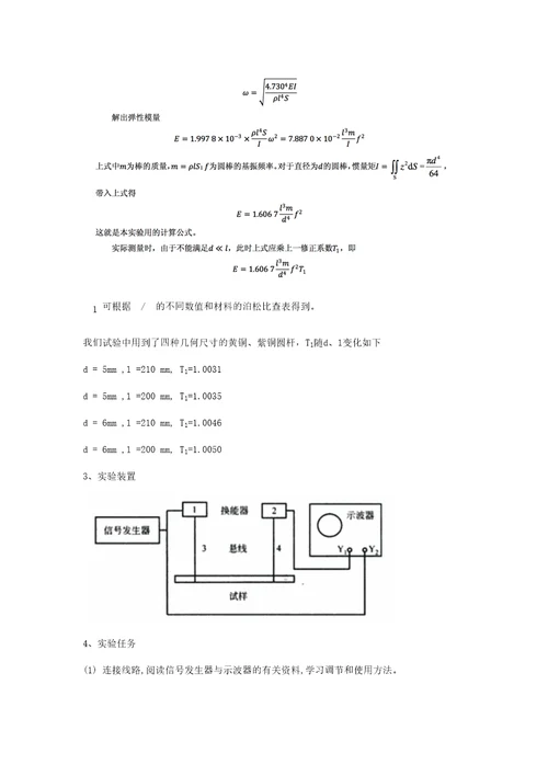 弹性模量地测量实验报告材料